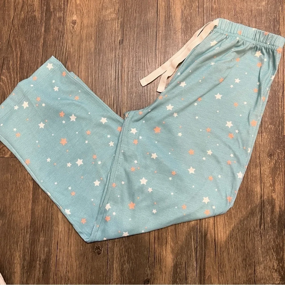 Girls Blue Stars Drawstring Button Pjs Size 10